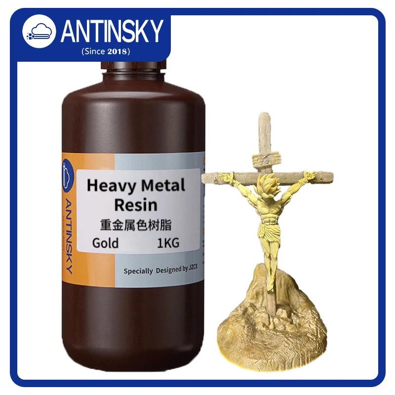 Antinsky Heavy Metal Resin Metallic-colored for DLP LCD resin 3d printer 405nm 1kg 3d printing material Liquid 3d resin