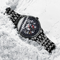 GUANQIN Mechanical Hollow out Dial Men's watches Stainless steel Waterproof Luxury watch for men Sapphire Automatic Man watch