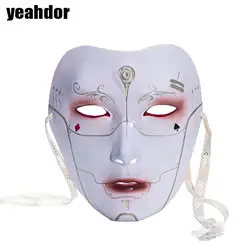 Men Women Cool Chinese Style Mask Costume Accessory Prop with Self-tied Straps for Halloween Masquerade Cosplay Party