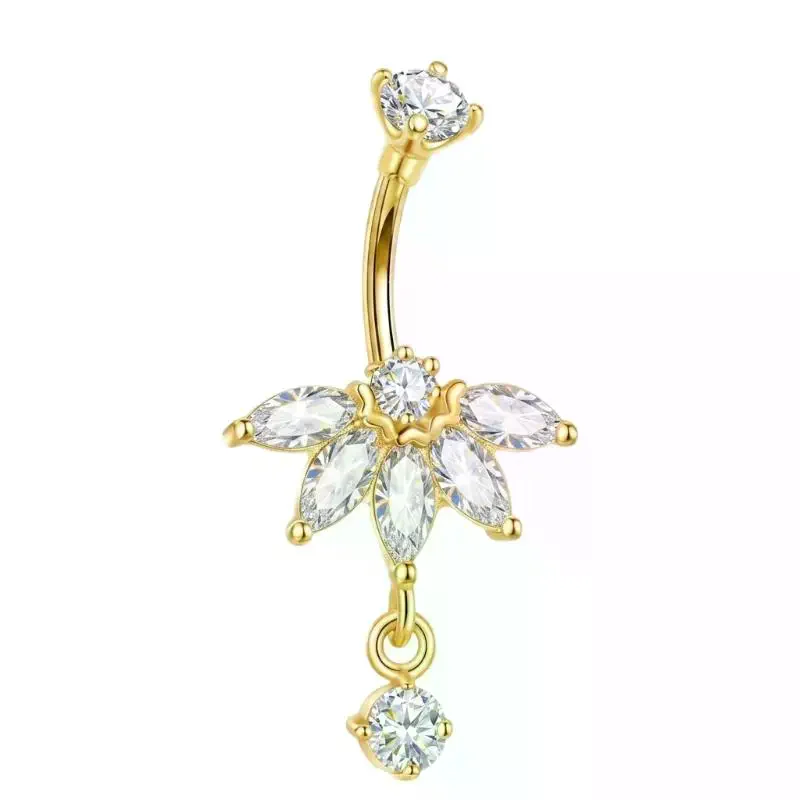 Belly Button Ring with Sparkly Cubic Zirconia: Delicate Jewelry for Daily Wear, Beach Trips, Parties & Summer Outings