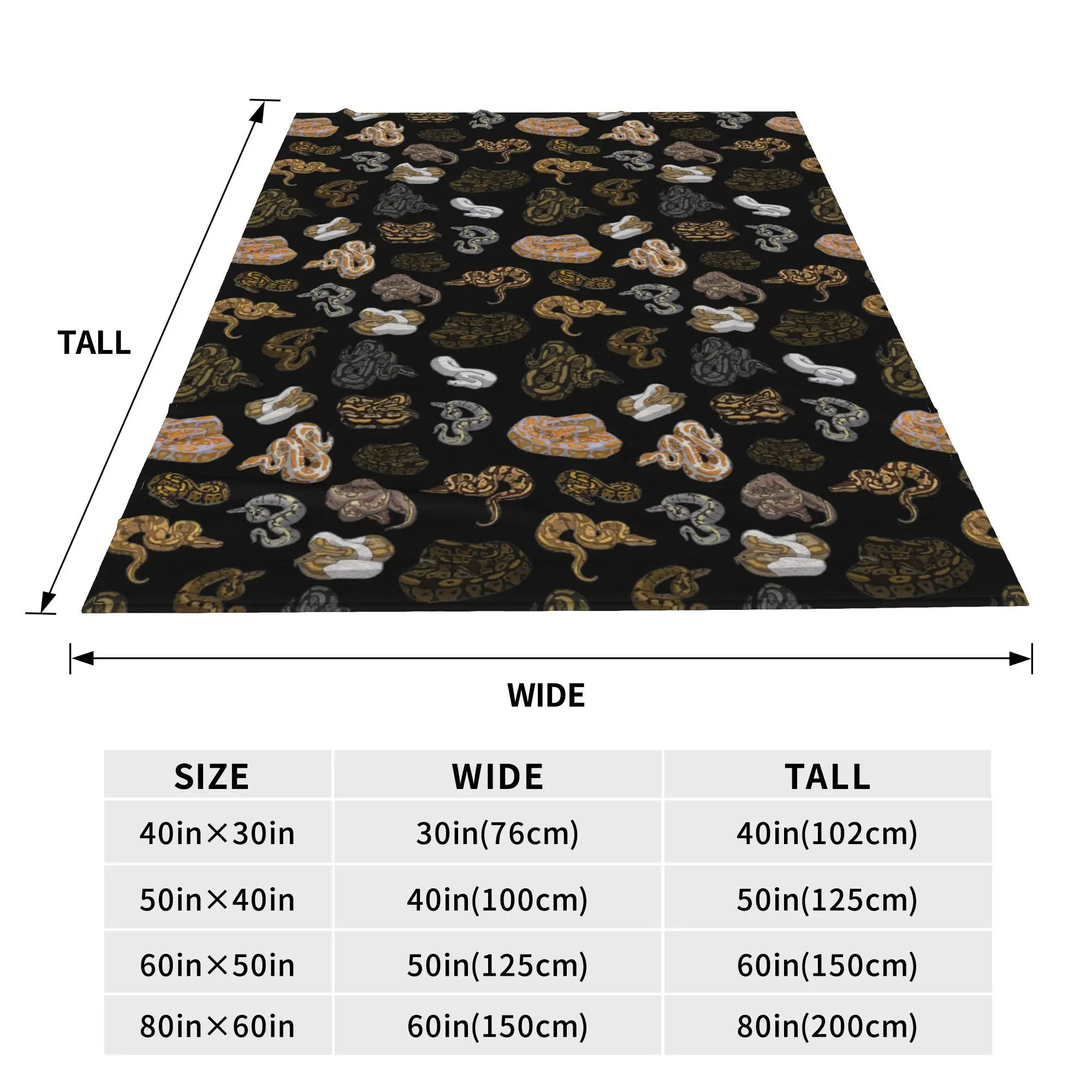 Ball Python Morph Snake Pattern Blankets Soft Warm Flannel Throw Blanket Cover for Bed Living room Picnic Travel Home Sofa