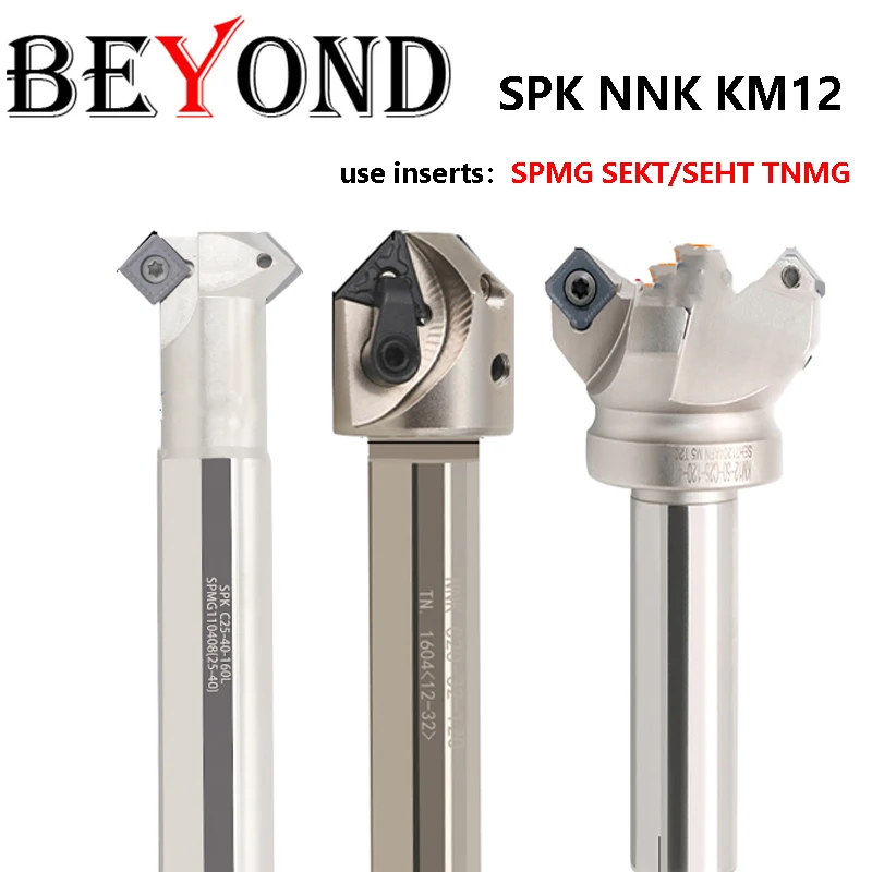 

BEYOND SPK NNK KM12 C20-25-130L Milling Cutter Chamfering Knife use Carbide Insert SCMT TNMG SEKT SEHT Endmill Machine Lathe CNC