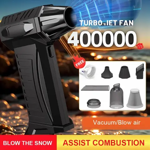 400,000 RPM 슈퍼 강력 브러시리스 터보 제트 송풍기 – 10,000mAh 고속 충전 건식 덕트 팬, 300G 추력 PC 청소 도구