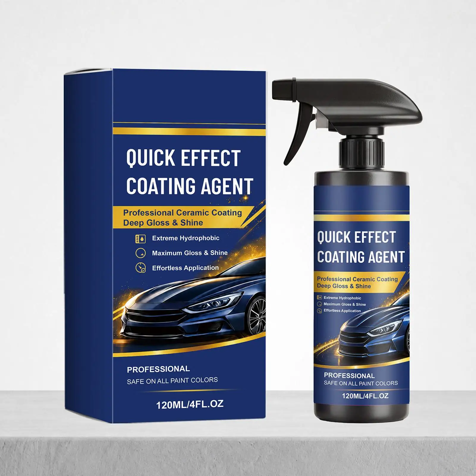 Quick Effect Coating Agent 120ml Auto Paint Shine Spray Ceramic Gloss Protection Hydrophobic Coat Restorer Car Detailing