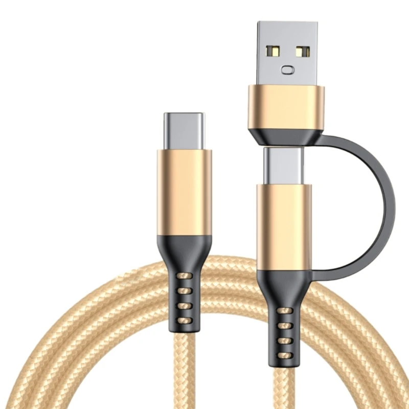 

F68B Universal Type C/USB to Type C Charging Cable 60W Super Fast Charging Wire Phone Accessory Braided Nylon Data Cord