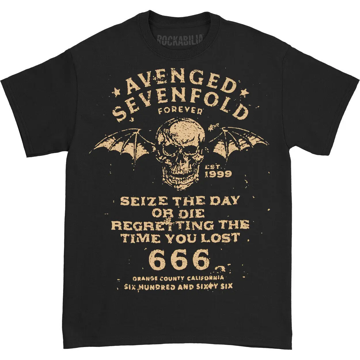 Men's Avenged Sevenfold Seize The Day Slim Fit T shirt Small Black