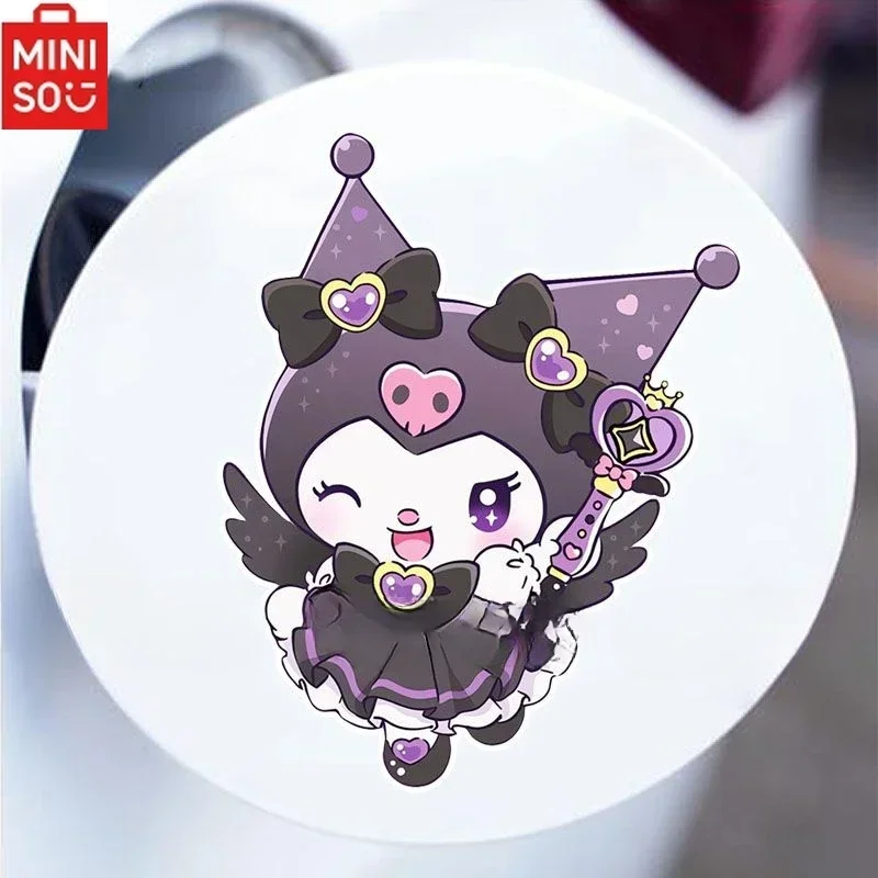 

MINISO Sanrio Kuromi Car Cartoon Creative Stickers Kawaii Anime Kuromi Body Glass Modified Door Cover Scratch Decoration Sticker