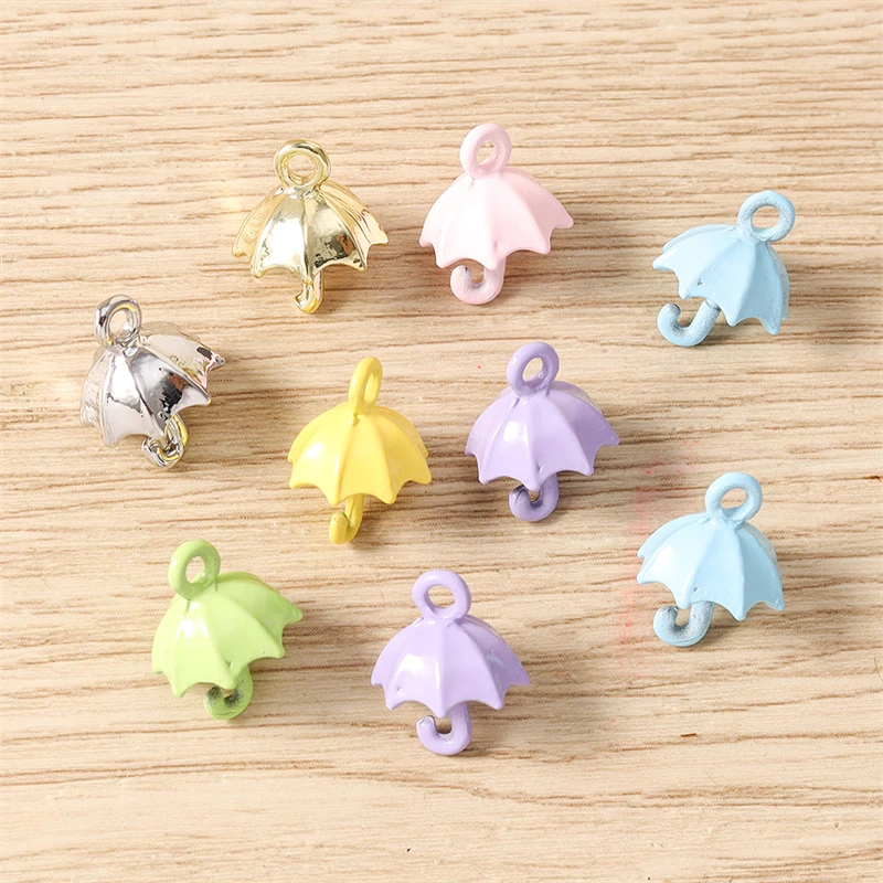 5 Stück 11x14mm Cartoon 3D Emaille Regenschirm-Anhänger für die Herstellung von Halsketten, Ohrringen, Armbändern, DIY-Bastelarbeiten, Schmuckzubehör – Detail 4
