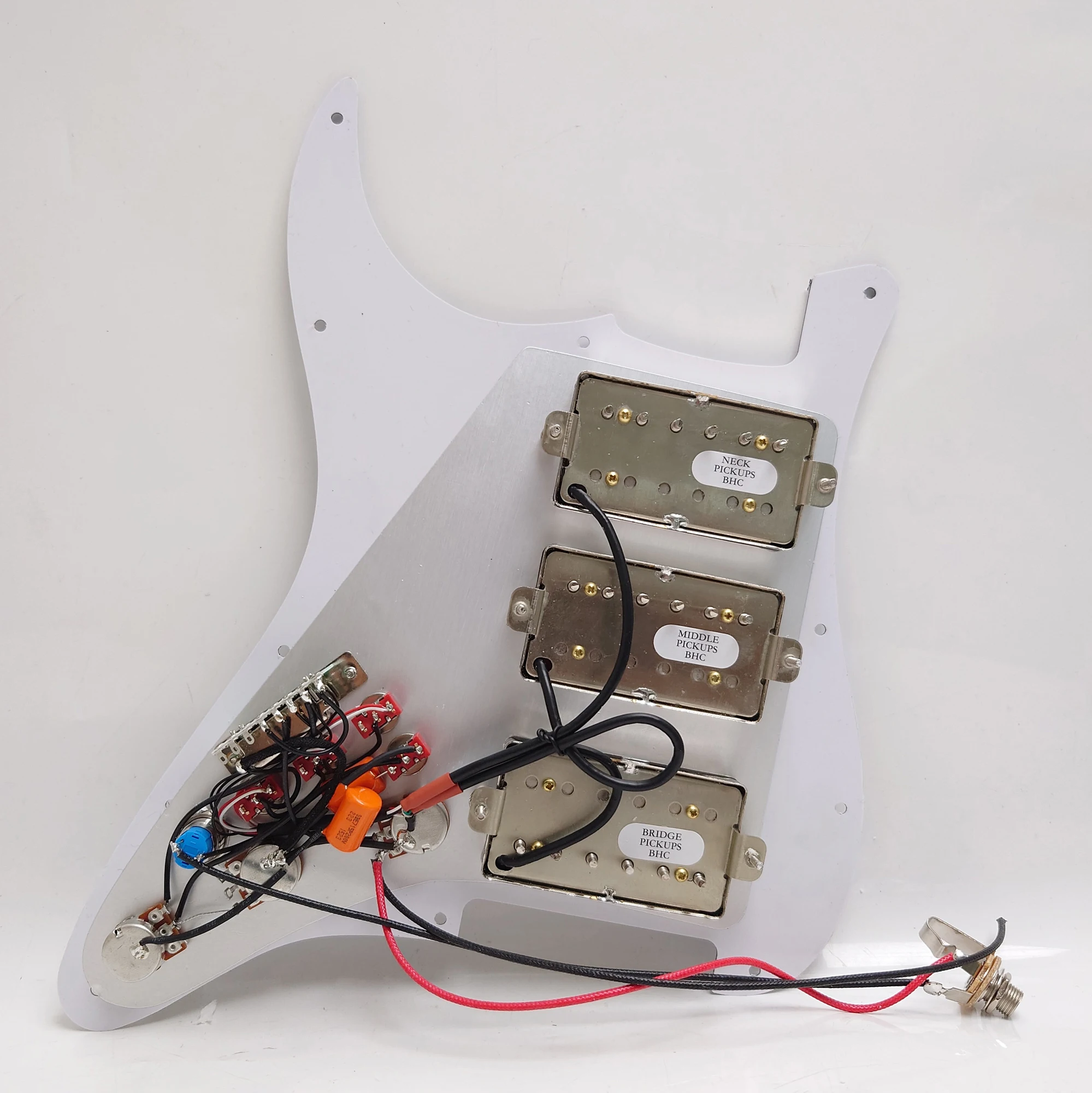 Guitar Prewired Loaded Pickguard with Coil Splitting Kill Switch HHH Alnico 5 Humbucker Pickups for American/Mexican ST Guitar