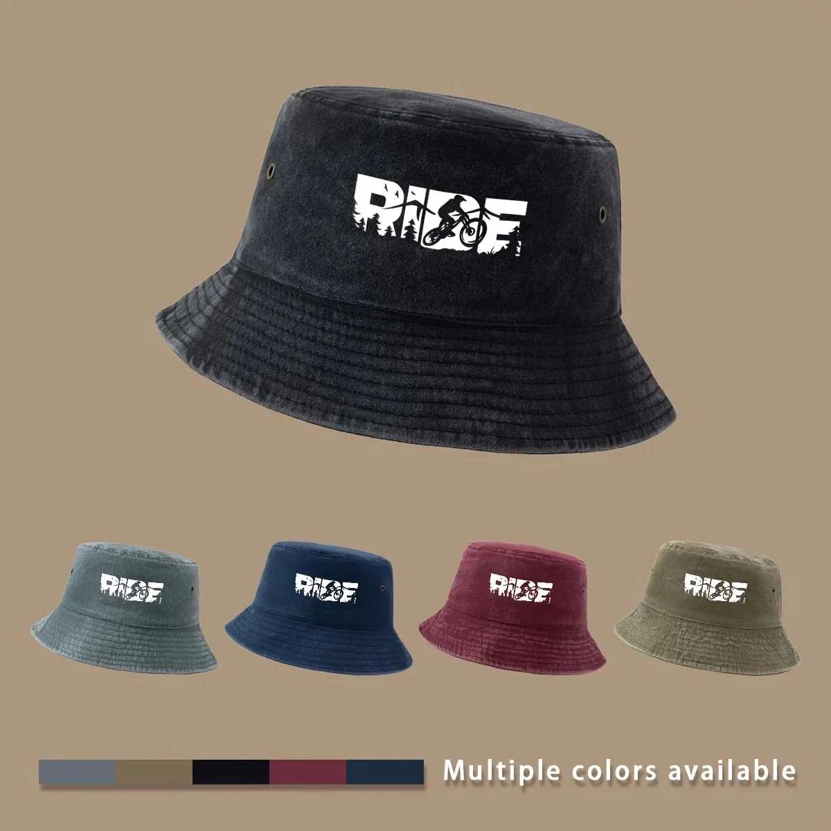 A RIDE Pattern Fisherman Hat Fashion Bucket Hat Unisex High Quality Fishing Hat Fishing Constant Casual Hat Individual Easy Buck