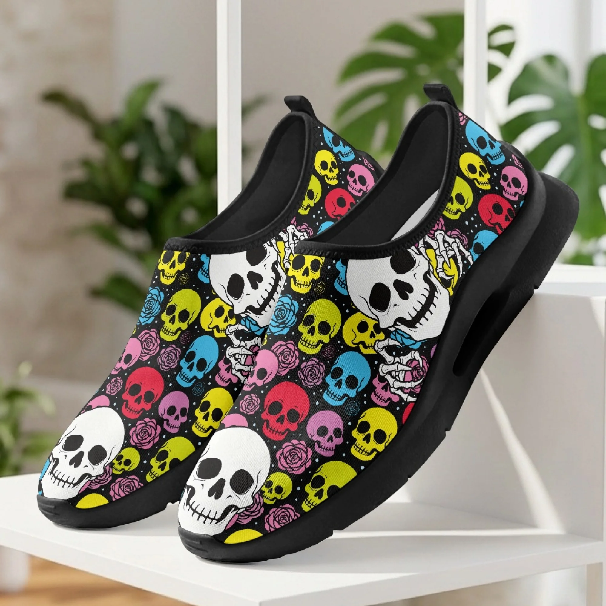 XIXIRIMIDO Skeleton Mens Casual Shoes Slip On Walking Sneakers Womens Gym Workout Shoes Breathable Mesh Walking Sneakers 35-48