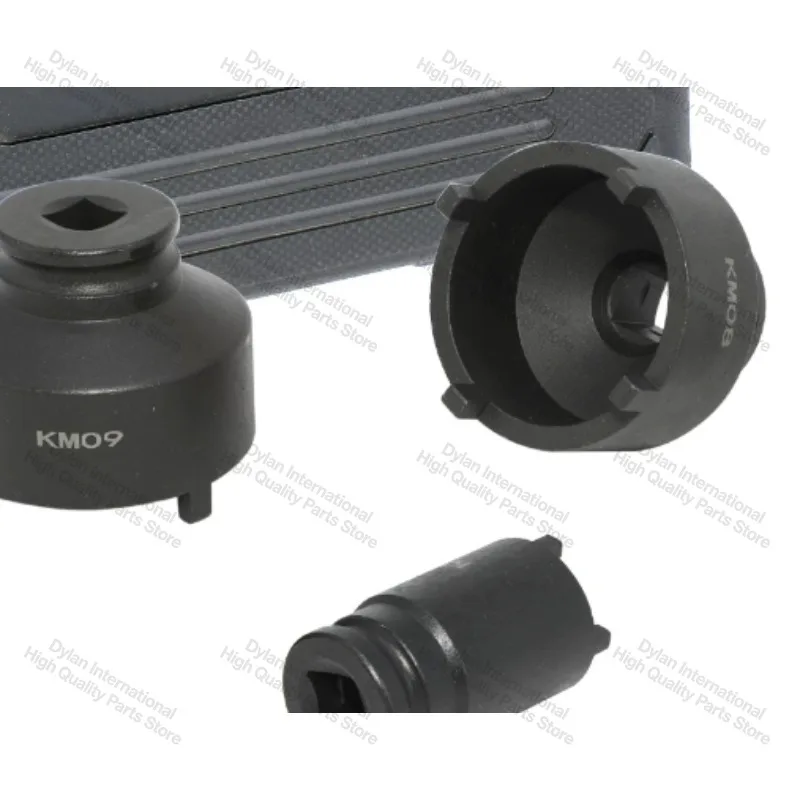 13Pcs KM01 KM00-12 Four‑Prong Axle Nut Socket Set Wheel Hub Bearing Removal Tool Kit for Chevrolet Dodge with Storage Case