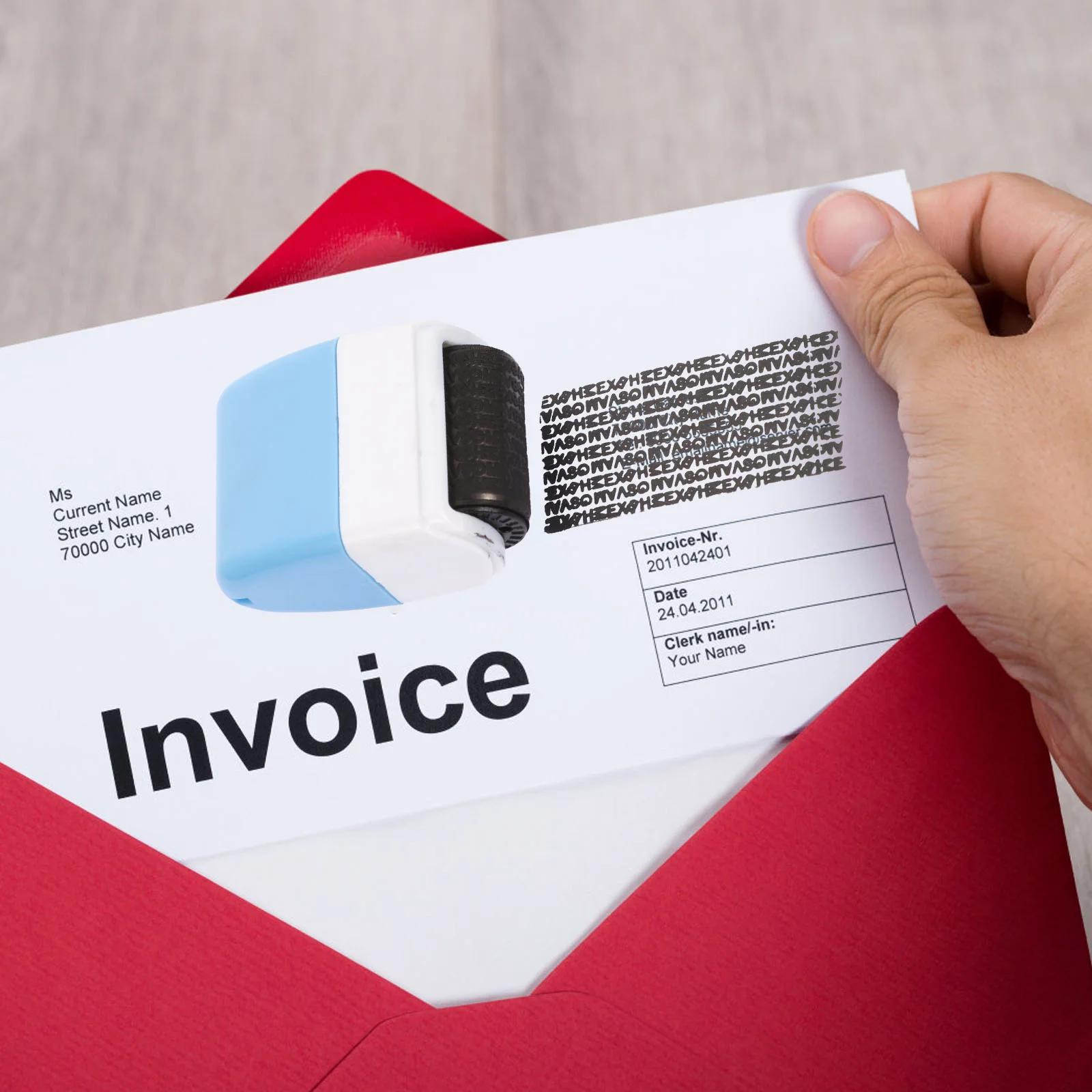 Confidentiality Seal Address Service Roller Stamp Security Stamper Identity Protection Privacy Theft Card