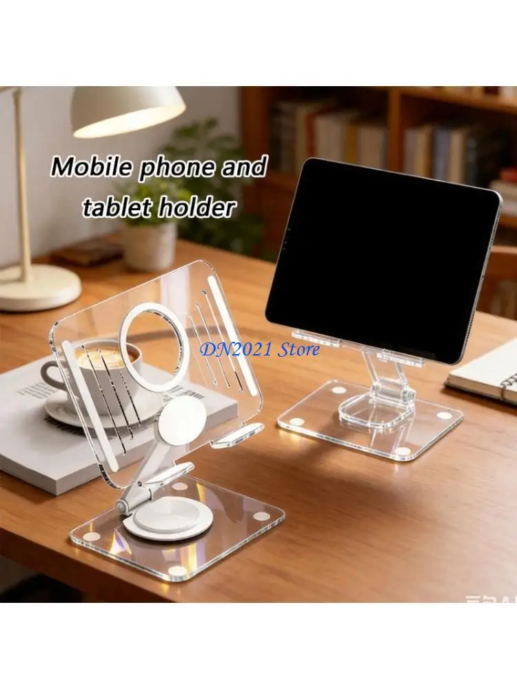 F3KE Transparents AntiSlip Tablets Holder Stand With Rotating Base for 12.9Inch Screens For Home Office Use