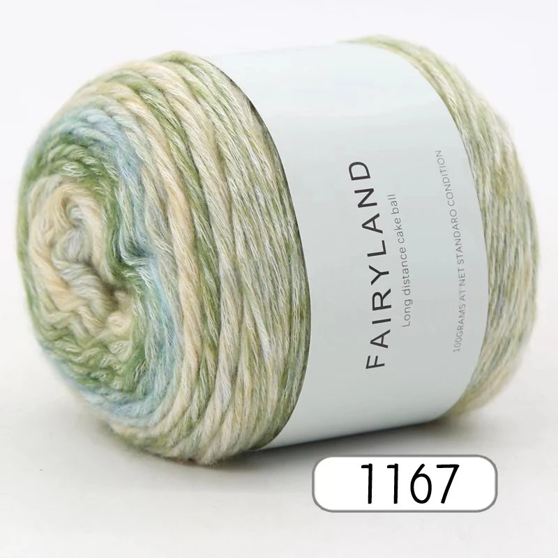 1Pc 100G Gradiënt Regenbooggaren, Geschikt Voor Diy Haak En Gebreide Warme Truien, Sjaals, Hoeden, Sjaals, Sjaals, Enz