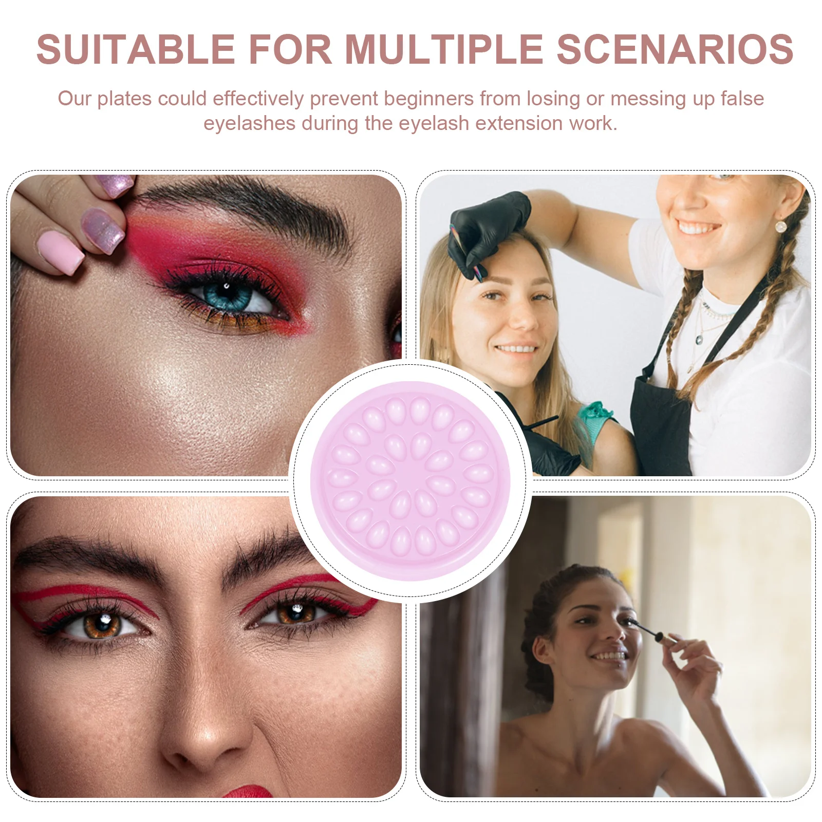 100 قطعة لوحات غراء الرموش تصميم الأخاديد لتطبيق طويل الأمد وسهل تطعيم أطباق الرموش مستلزمات الصالونات #5