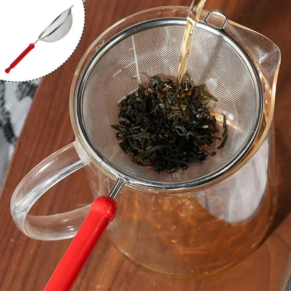 Reusable Mini Tea Strainer Mesh Filter Sieve Stainless Steel Sifter Skimmer With Handle offee Flour Tea Leaf Filter