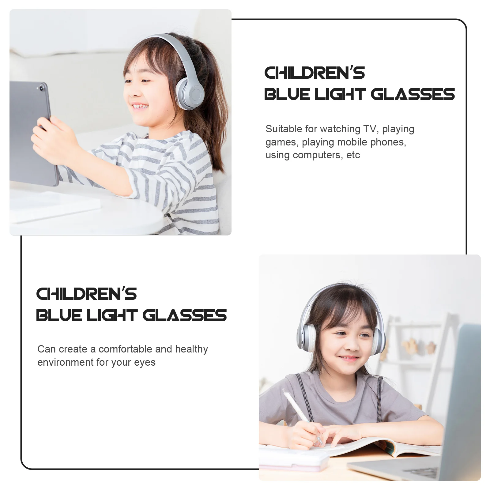

Stylish Children Blue Light Blocking Glasses Durable Sturdy Kids Eyewear for Games Phones Computers One Size Fits Most