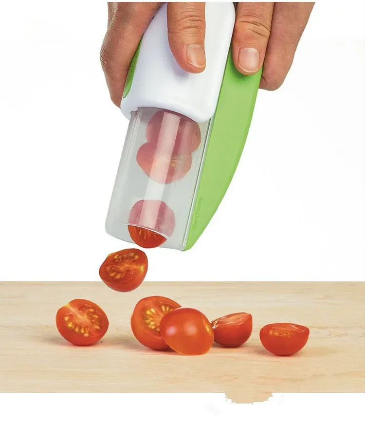 

Резак для помидоров, винограда, измельчитель вишни, пластиковый ручной нож для фруктов и овощей, салатница, кухонные инструменты, помощник OK 0492
