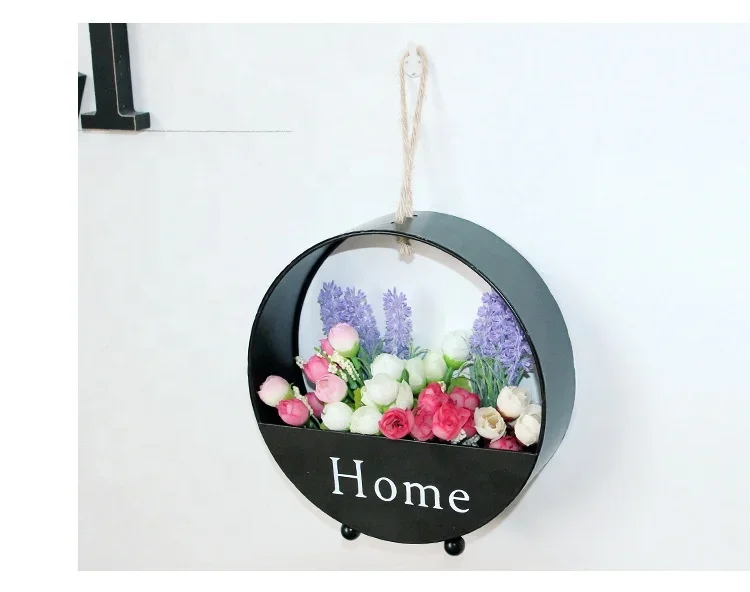 

'European creative tieyi circular wall decoration to receive flower basket wall hanging