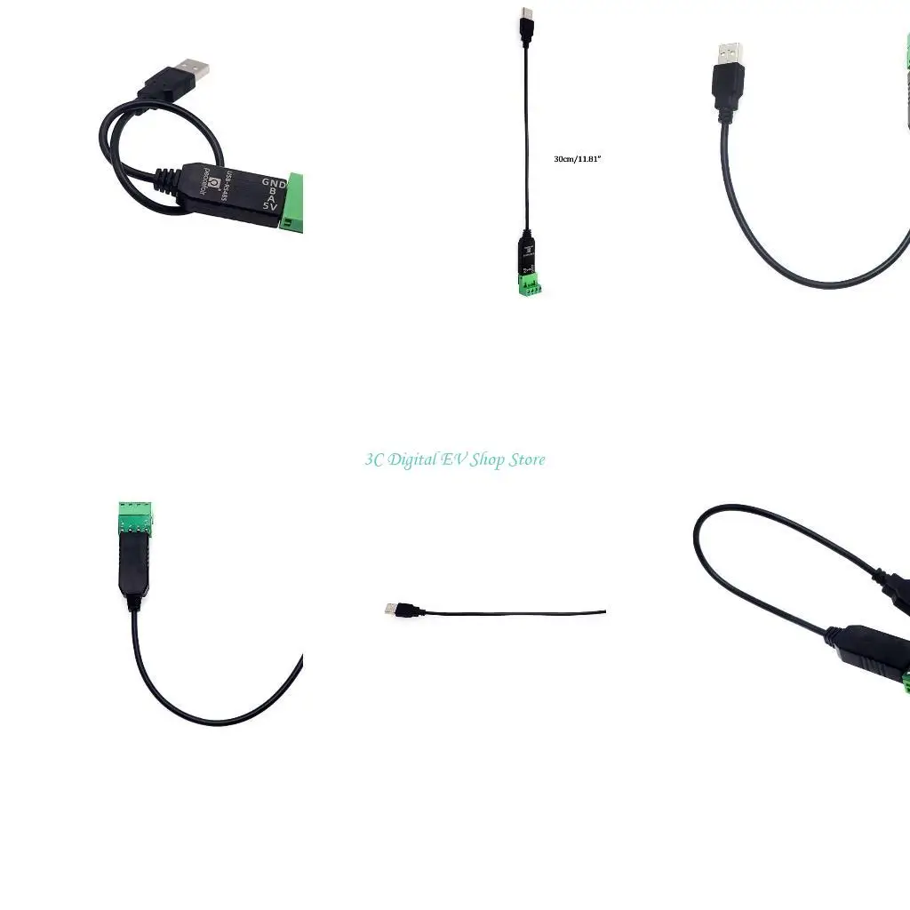 E74D High Performance RS485 to USB Adapter Extension 4 Terminal Block Female rs485 485 to Male USB Converter 31cm/12in