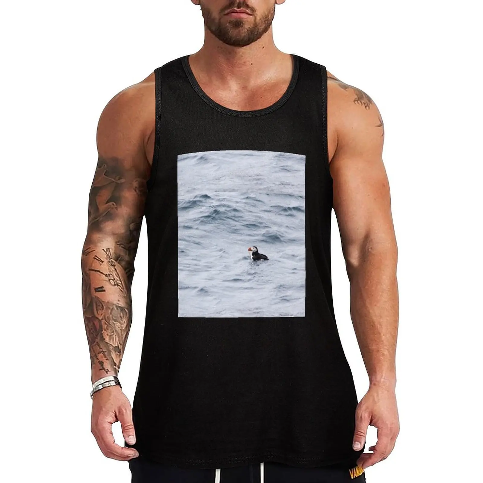 

Puffin Swim Tank Top Breathable Tank Top Moisture Wicking Sleeveless Shirt