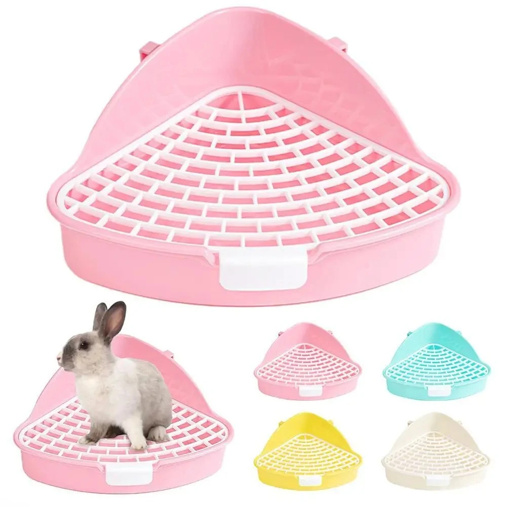 

Rabbit Litter Tray Toilet Animal Potty Trainer Bunnies Corner Toilet Box for Ferret Hamster Dragon Cat Guinea Pig Toilet Box