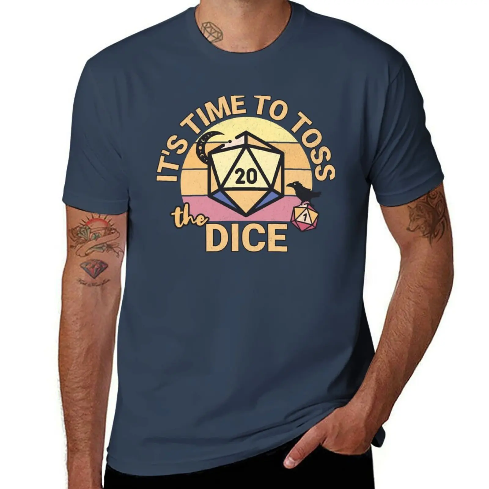 It's Time To Toss The Dice - D20 RPG Design T-Shirt Casual Trendy Short Sleeve T-Shirt