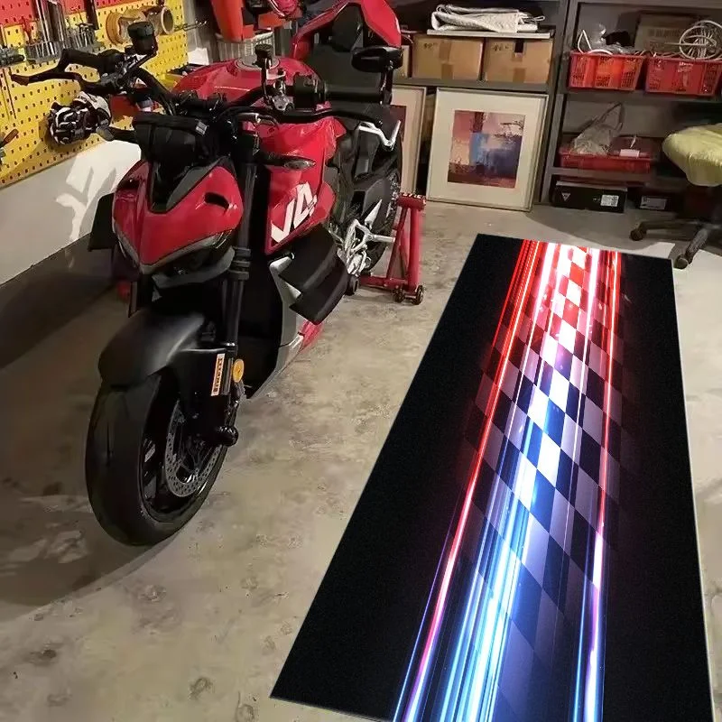VIKAMA Neon Track Pit Mat Non Slip Waterproof Rug Motorbike Garage Parking Maintenance Floor Decor