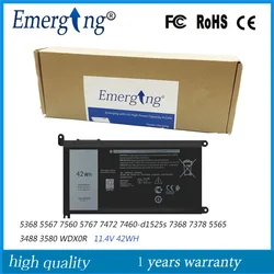 11.4V 42WH Original WDX0R Battery for Dell WDXOR 5368 5567 7560 5767 7472 7460 7368 7378 5565 Latitude 3488 3580