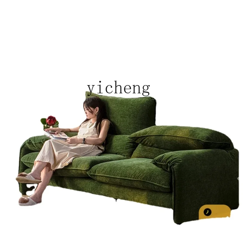 

Retro Green Chenille Sofa Back Cushion-Head Nordic High Backrest Functional Sofa
