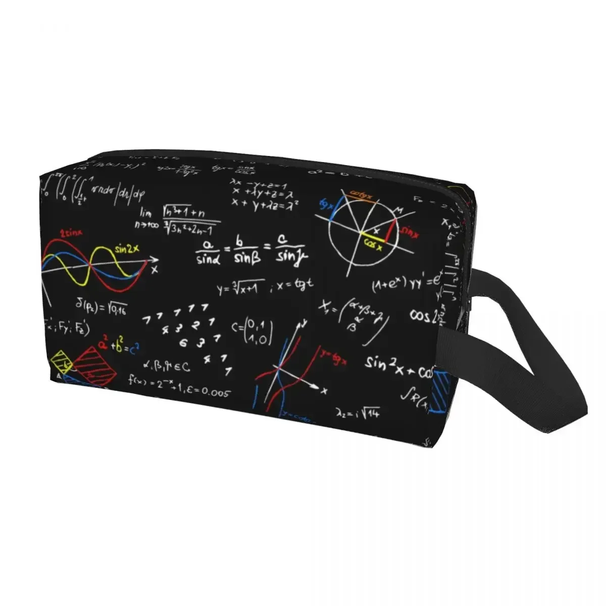 Geek Physics Equations Cosmetic Bag Large Capacity Math Science Teacher Geometric Gift Makeup Case Beauty Storage Toiletry Bags