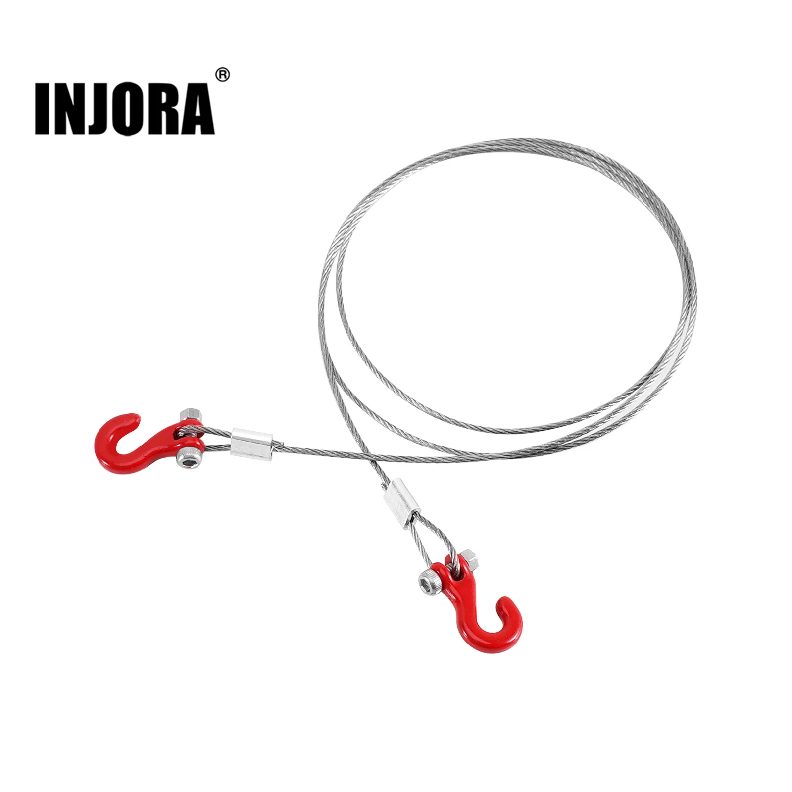 INJORA Metal Tow Rope with Hook for 1/24 1/18 RC Crawlers