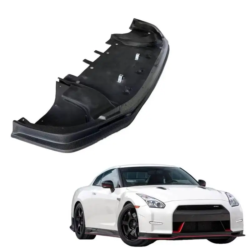 Gloss Black ABS  Style Carbon Fiber Front Lip Sp For GT-R R