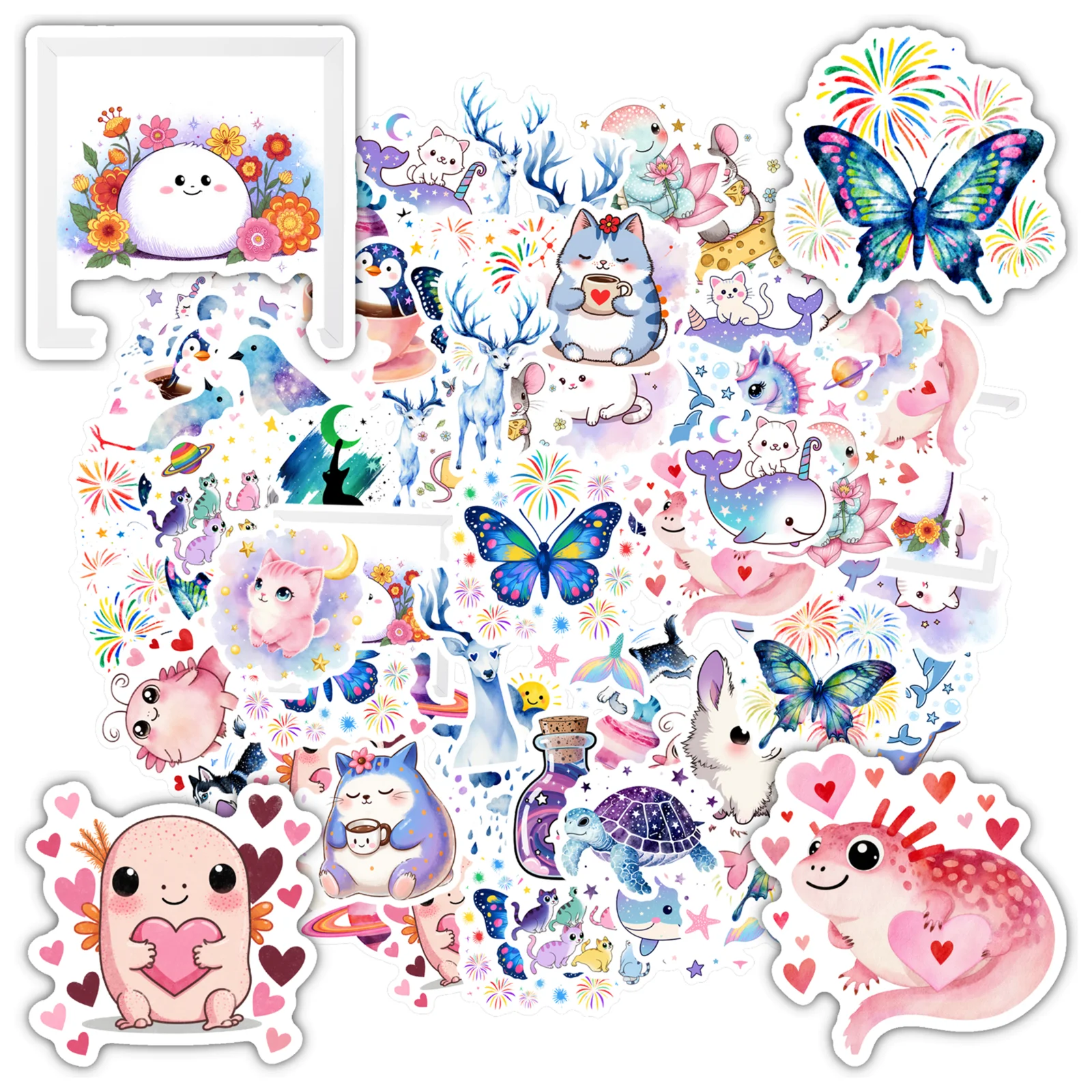 

35 шт., мягкие цвета, наклейки с животными, игривые наклейки с океанскими животными, награды для учителя, наклейки для чемодана, холодильника, телефона, багажа, сделай сам