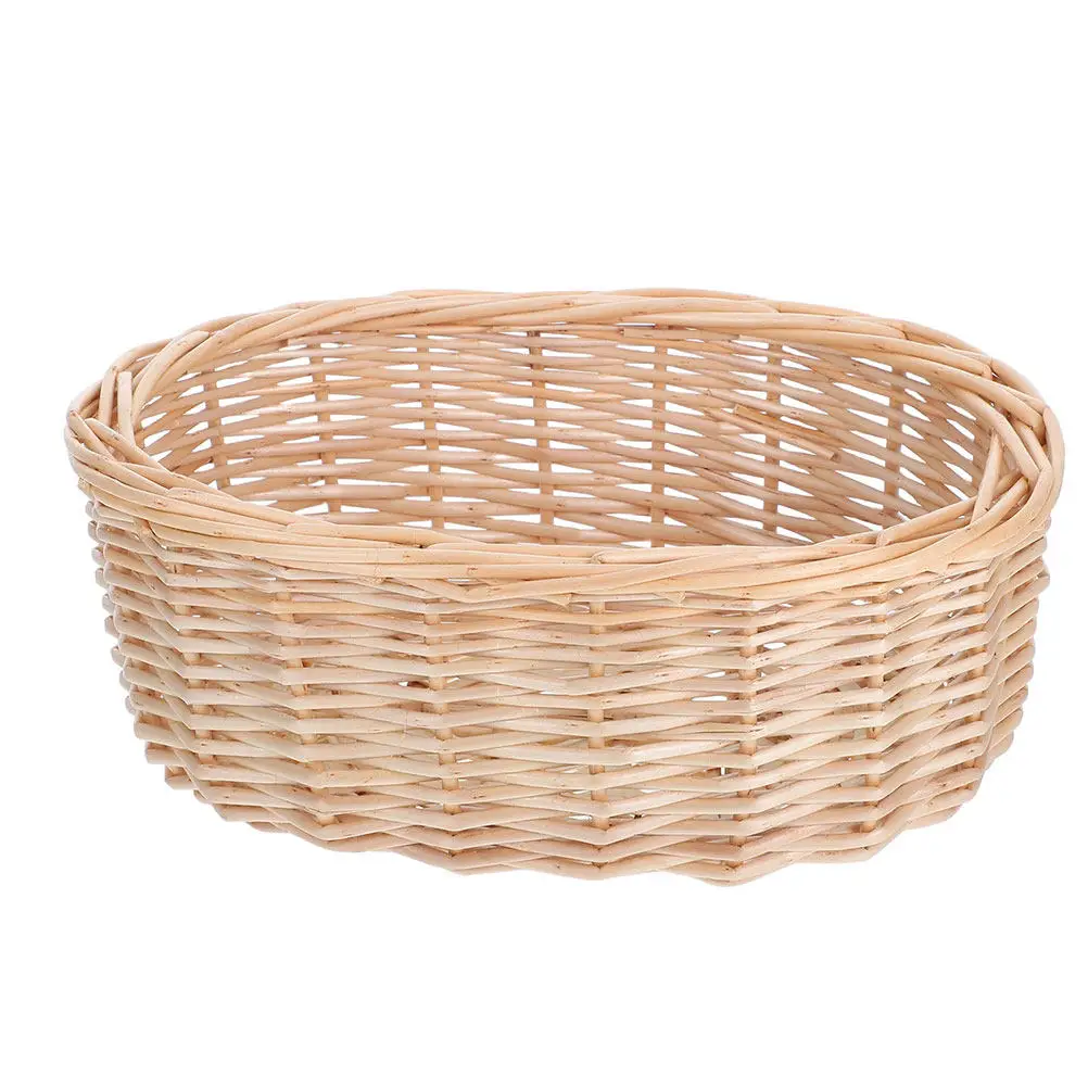 Natural Handwoven Wicker Bread Basket Multi-Purpose Serving Storage Tray for Kitchen Table Fruit Snacks Picnic Display view 4