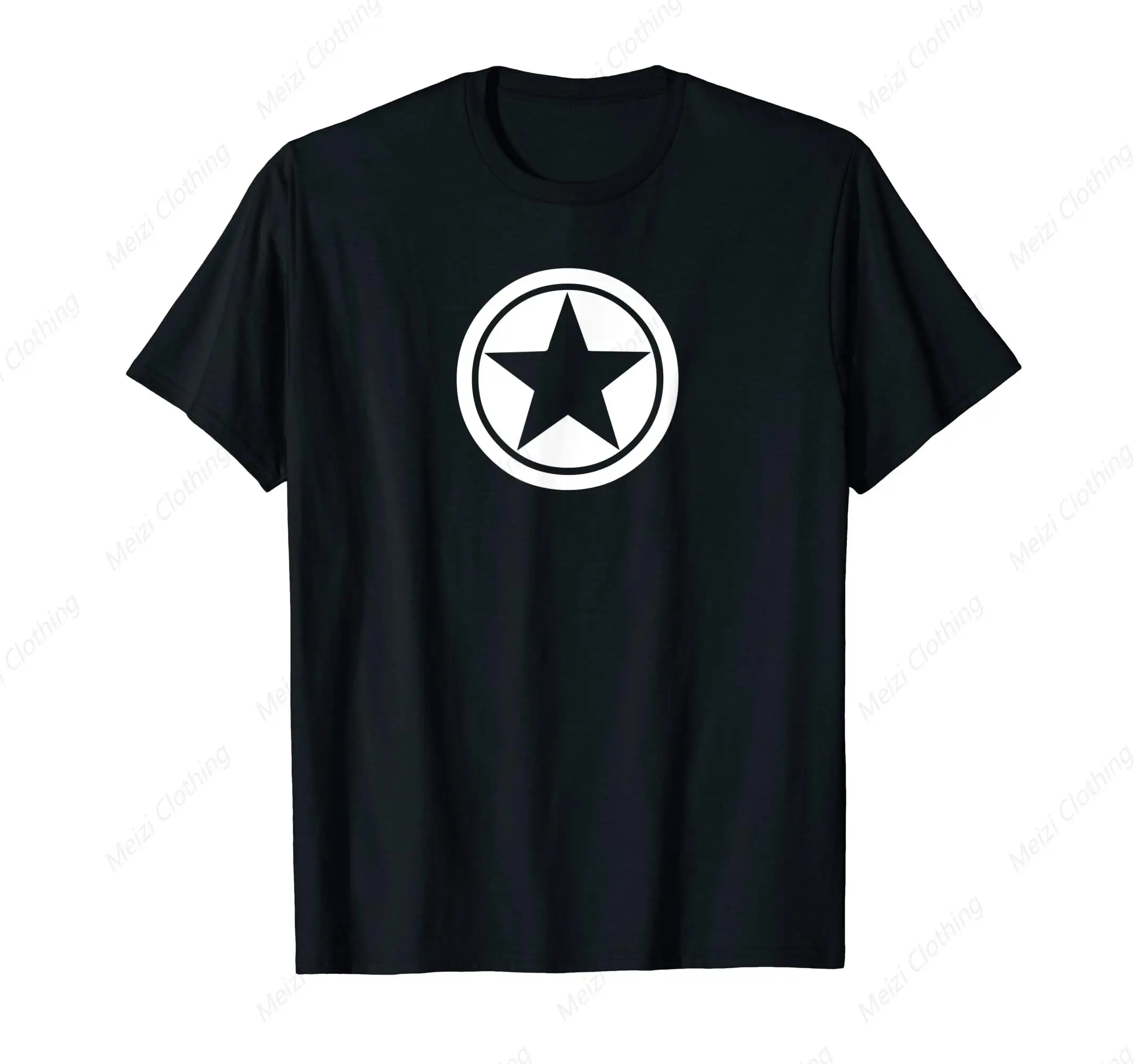 Retro Encircled five-pointed star White Star For Men And Women T-Shirt