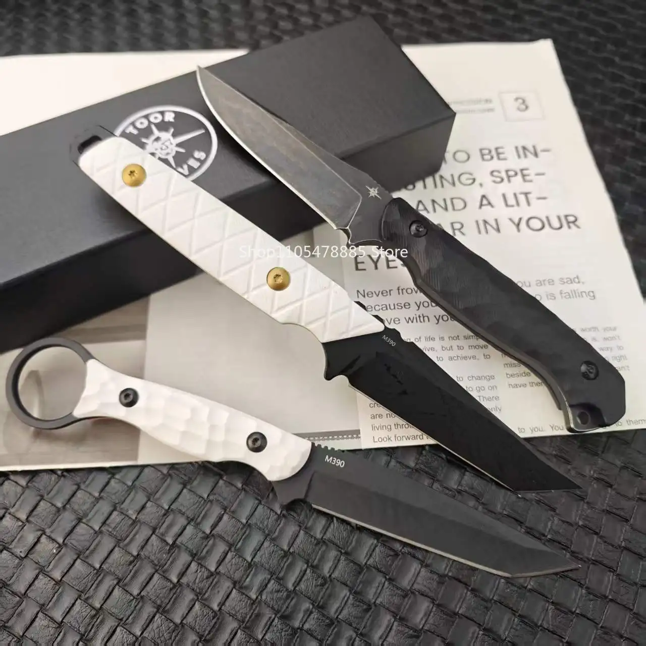 4 Styles TOOR Outdoor Camping Pocket Fixed Blade Knives, G10 Handle, Multifunctional Jungle Climbing Fishing High Hardness Knife
