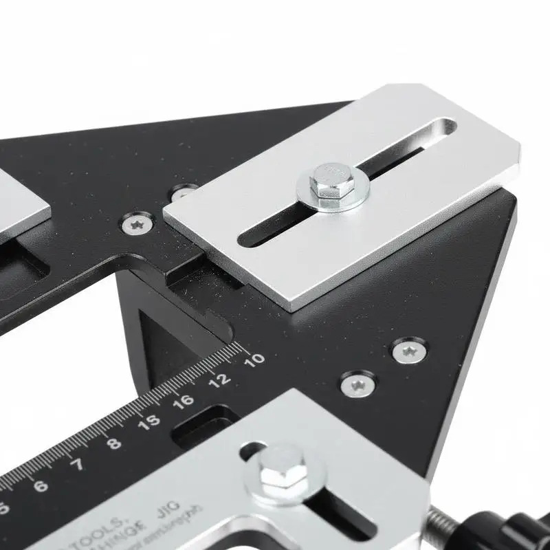 Aluminum Alloy Mortise Template 13x6 Inch For Room Door, Cabinet Hinge, Lock Installation, Adjustable Positioning Guide Woodworking Slotting Locator Tool Adjustable Clamping Range Professional Carpentry Accessory view 3
