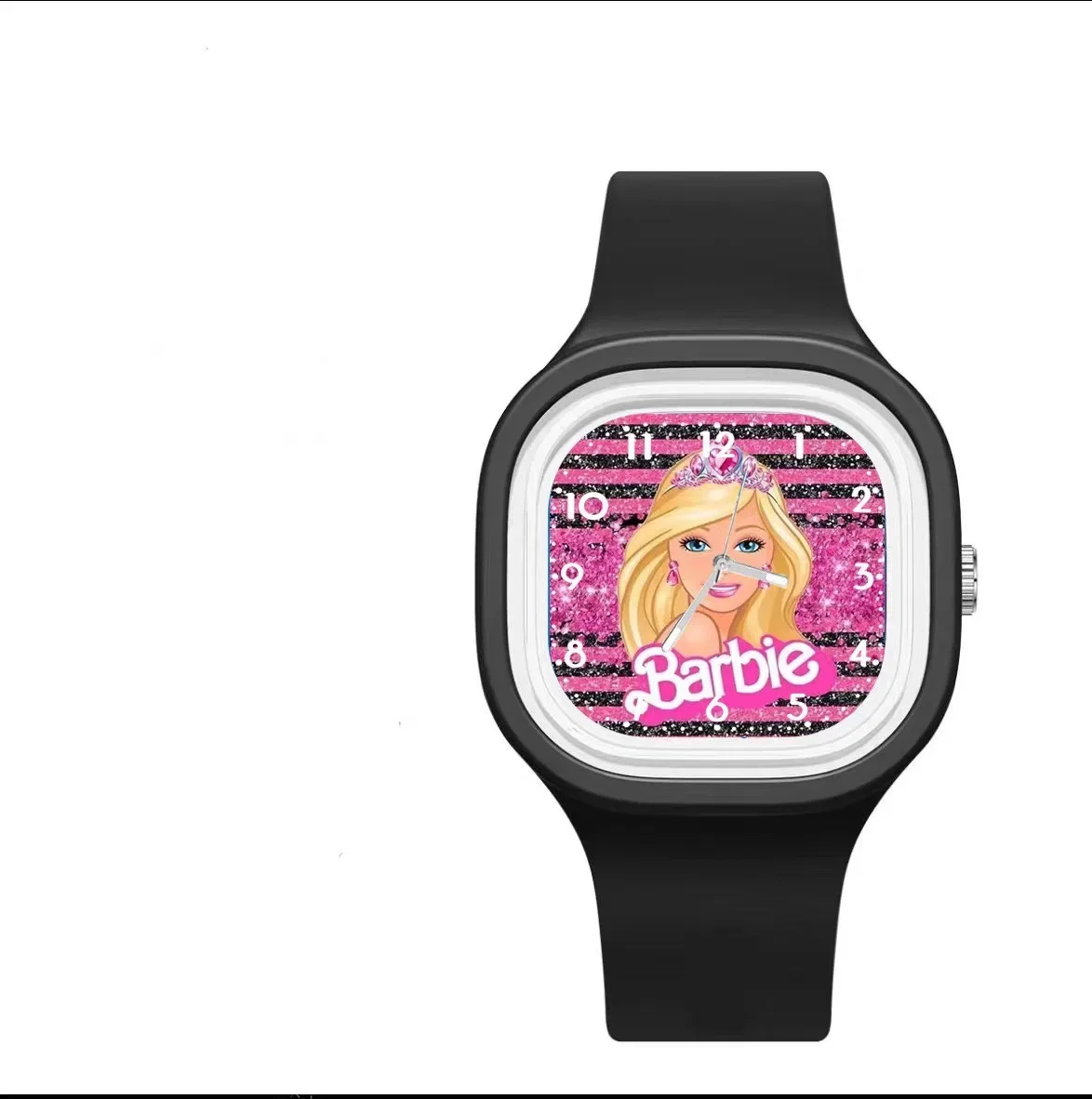 Kawaii Barbie Pattern Quartz Wrist Watch Cartoon for Girl Children Belt Wristband Clock Decoration Student Accessories Kid Gift