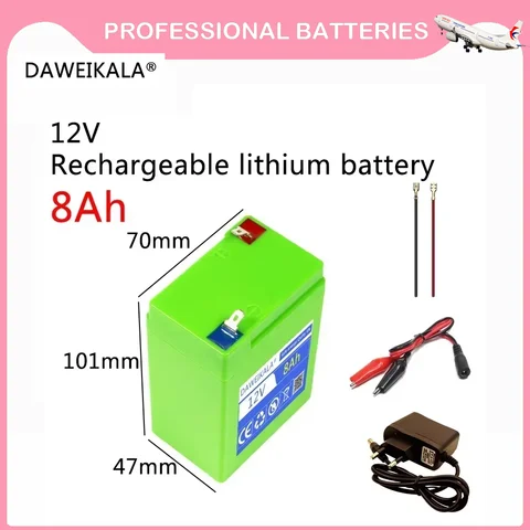 Batterie au lithium Rechargeable 12V, nouvelle origine 2024, batteries au plomb alternatives pour voitures jouets, éclairage LED, batterie extérieure