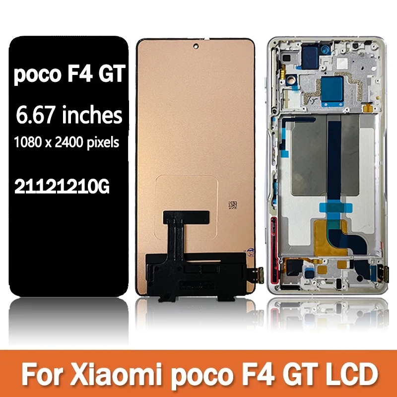 New AMOLED For Xiaomi Poco F4 GT LCD 21121210G Display Screen Digitizer Assembly For poco f4 gt 5g Display Touch Screen