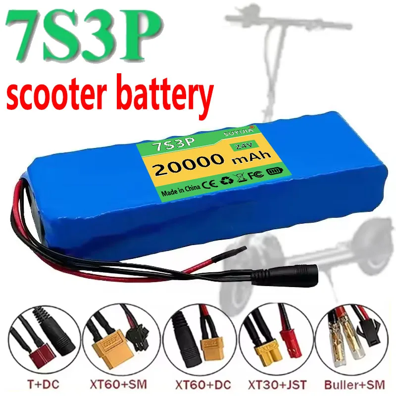 

Batterie Li-ion 24V 20Ah 7S3P 29.4V 20000mAh Avec BMS Équilibré 15A Pour Vélo, Scooter, Fauteuil Roulant Électrique