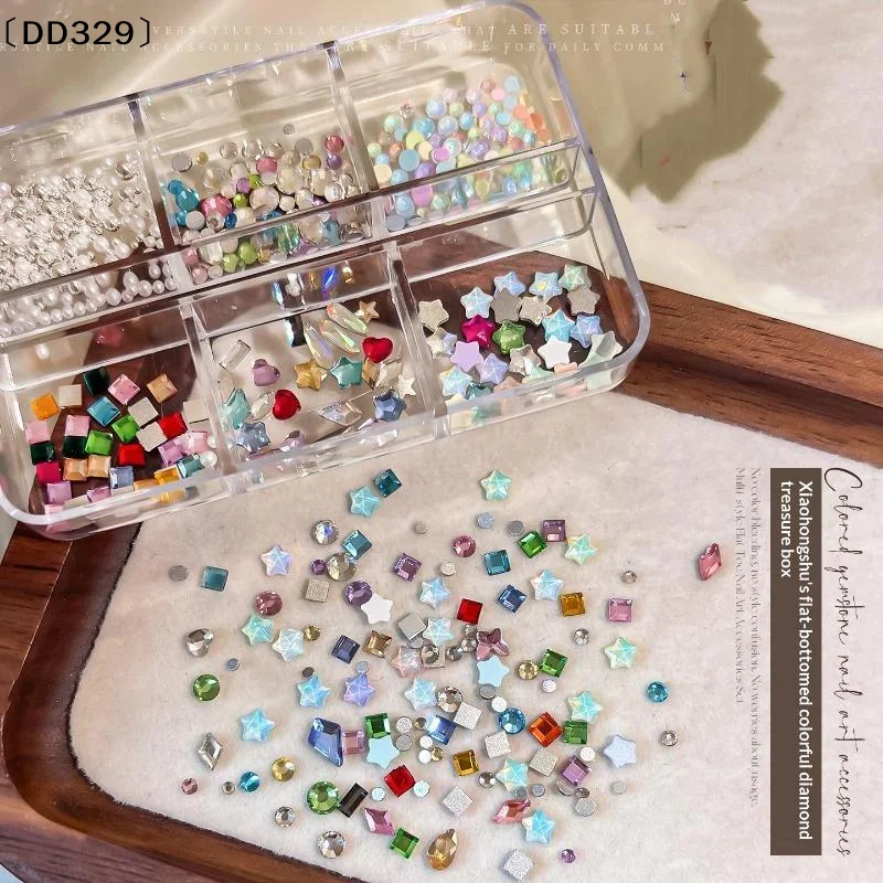 Fadeless Multi-Shaped Colorful Flat Back Nail Rhinestones Set Perfect For Home DIY Manicure & Pro Salon Use〔DD329〕