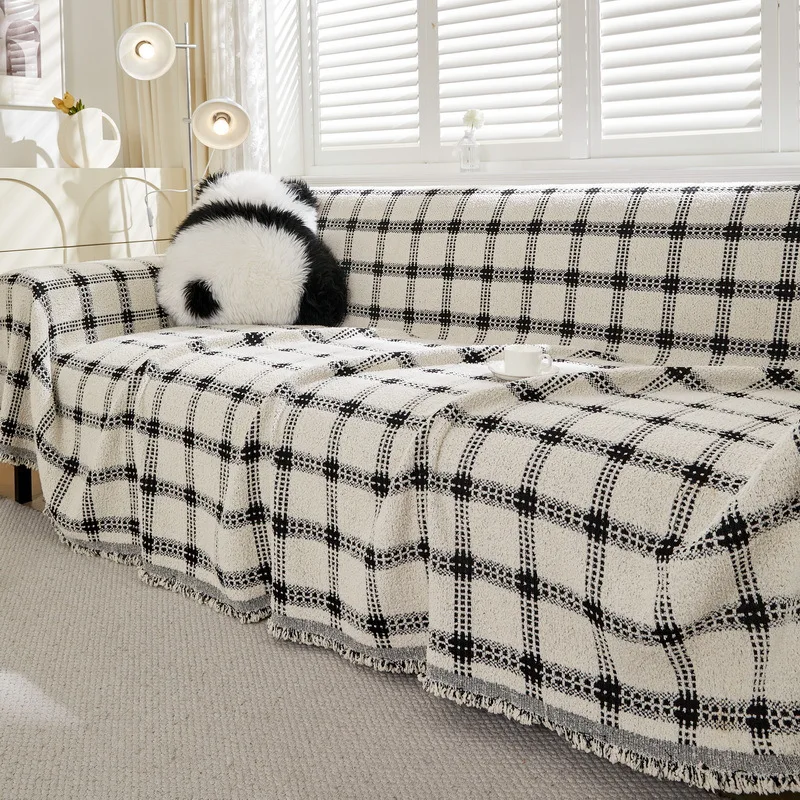 1PC-Sofa Towel Autumn and Winter Thick Retro Four Season Universal 2026 New High-end Anti Slip Sofa Towel Full Cover Cover