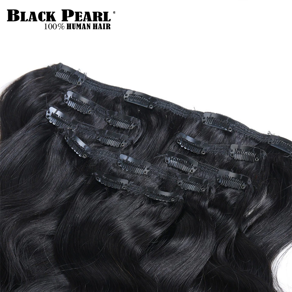 Clip in Hair Extensions Real Human Hair Remy Human Hair Clip ins For Black Women Invisible Natural Body Wave Seamless Clip in Ha