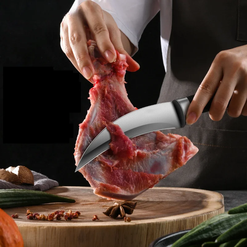 Professional kitchen chefs knife stainless steel sharp fruit knife butchery knife for bone removal and meat cutting knife holder - view 5