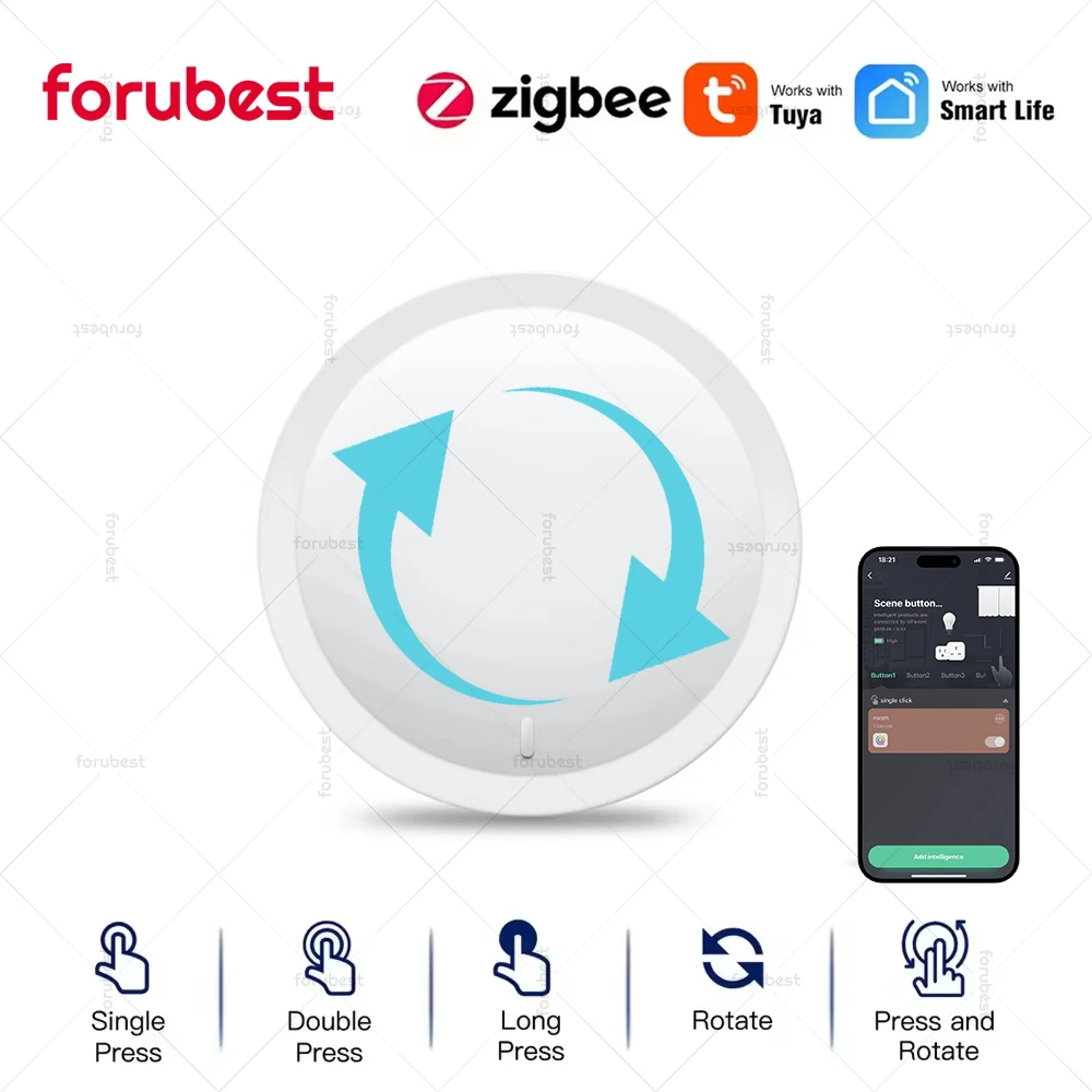 

Умная ручка Zigbee, DIY беспроводная кнопка сцены, вращающийся диммер, домашняя автоматизация, поддержка Tuya Smart Life Z2MQTT