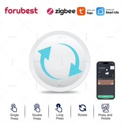 Zigbee Smart Knob Switch DIY Wireless Scene Button Rotatable Dimmer Switch Home Automation Support For Tuya Smart Life Z2MQTT