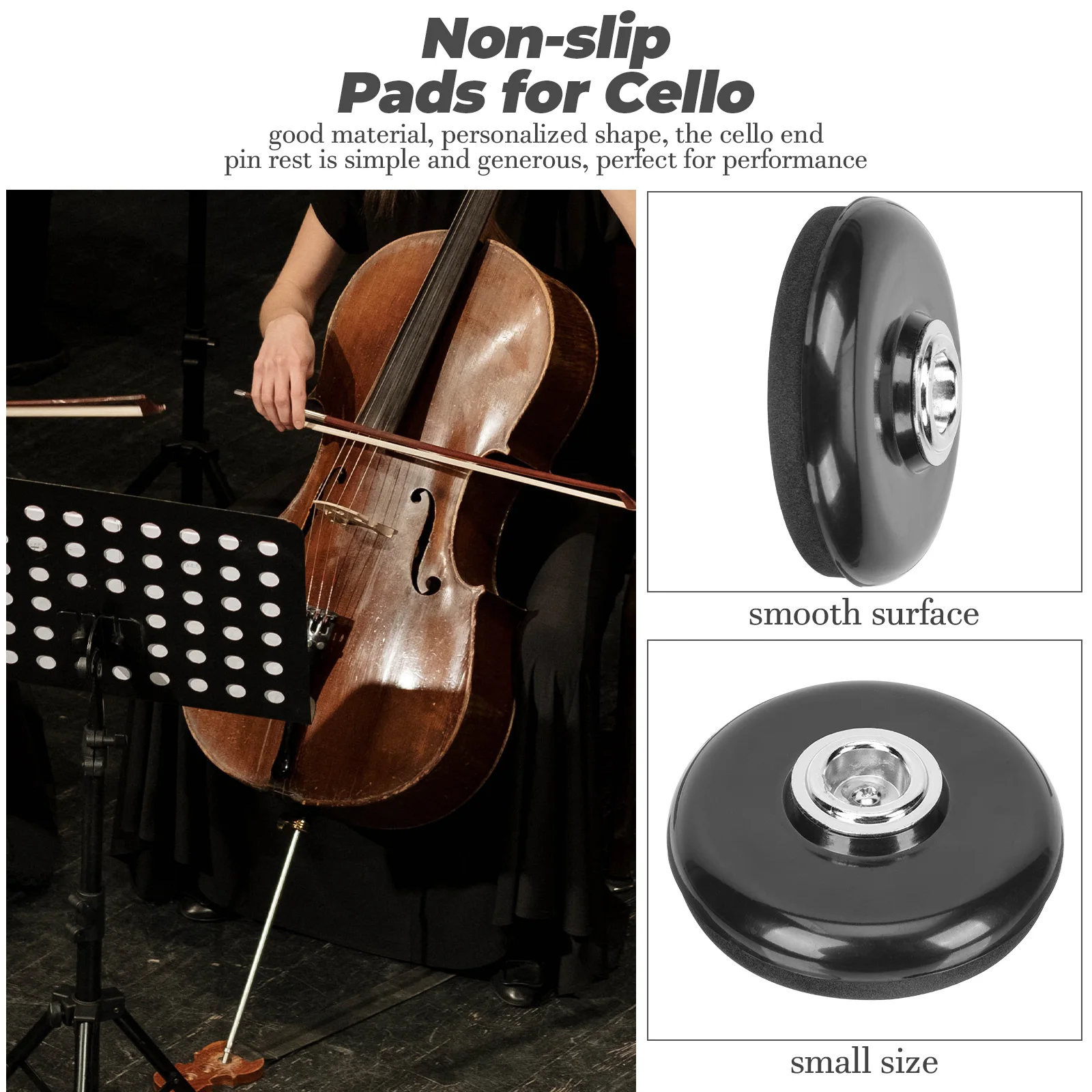 

Cello Endpin Rest Durable Non-slip Pads Anchor Stopper PVC Metal Plastic Cello Spike Floor Protector End-pin Rest